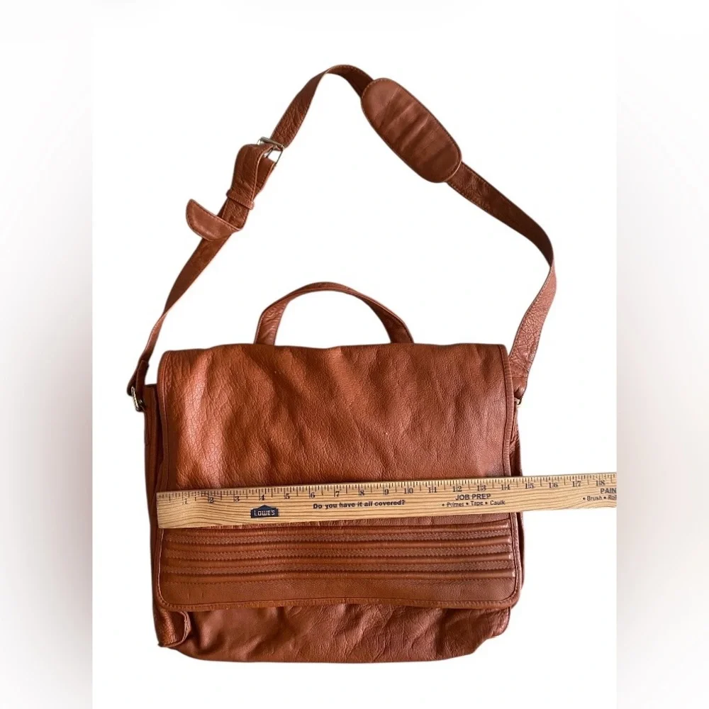 Vintage Genuine Leather Satchel Crossbody Messenger Briefcase Men Bag - Brown